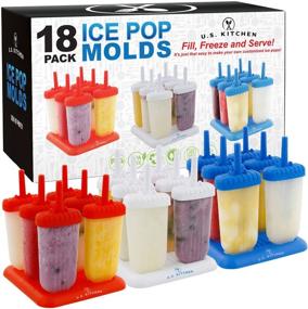 img 4 attached to 🍨 18-Piece Classic Jumbo Ice Pop Mold Set by U.S. Kitchen Supply: Reusable for Extra Convenience