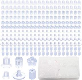 img 4 attached to 💎 Gacuyi Clear Earring Backs Silicone with Box | 1920 Pieces Rubber Earring Backings for Women | 6 Shapes Soft Earring Backs Replacements for Studs & Fish Hooks Earrings | Jewelry Making and Repairing