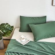 🌿 2-pack koreyoshi ultra soft microfiber cooling pillow cover standard size - hypoallergenic pillowcases - envelope closure - wrinkle, fade, stain resistant - green (20x26 inches) logo