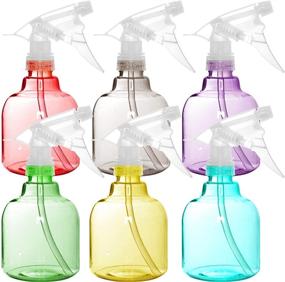 img 4 attached to Youngever 6 Pack Empty Plastic Spray Bottles - 6 Assorted Colors (12oz) for Versatile Dispensing