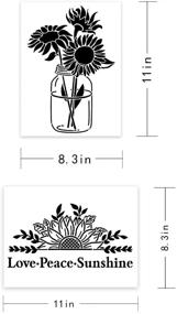 img 2 attached to 🌻 Set of 9 Sunflower Stencils - Reusable 8 X 11 Inch Templates for Painting Wood, Walls, Furniture - Featuring Sunflowers, Butterflies, Gnome, and You are My Sunshine