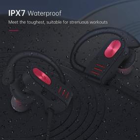 img 1 attached to 🎧 HOOTTEK V5.0 IPX7 Waterproof Bluetooth Earphones - Premium Wireless Sport Headphones with Sweatproof HD Stereo Sound, 8Hrs Playtime, and CVC8.0 Noise Cancelling for Workout, Running, Gym