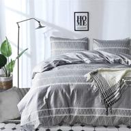 🛌 reversible grey boho king comforter set - soft microfiber, 3-piece (1 comforter + 2 pillow shams), down alternative filling, bedding set for king bed 104" x 90 logo