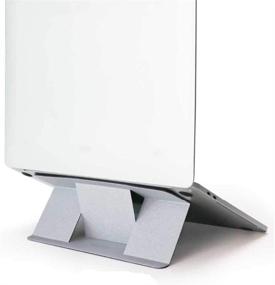 img 4 attached to 🖥️ MOFT Invisible Compact Laptop Stand: Adhesive & Reusable | Mini Version | 25° Adjustable Angle | For Laptops Up to 15.6” (Silver)