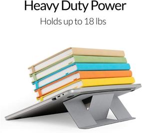 img 1 attached to 🖥️ MOFT Invisible Compact Laptop Stand: Adhesive & Reusable | Mini Version | 25° Adjustable Angle | For Laptops Up to 15.6” (Silver)