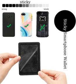 img 1 attached to MISXIAO Stick-on Card Holder: 📱 Leather Phone Wallet & iPhone Card Holder