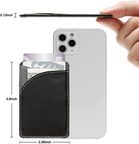 img 2 attached to MISXIAO Stick-on Card Holder: 📱 Leather Phone Wallet & iPhone Card Holder