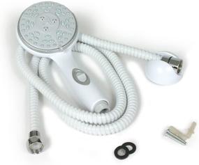 img 2 attached to 🚿 Enhanced Shower Experience with Camco 43714 Shower Head Kit: On/Off Switch & Flexible 60" Hose (White)