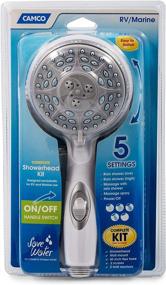 img 4 attached to 🚿 Enhanced Shower Experience with Camco 43714 Shower Head Kit: On/Off Switch & Flexible 60" Hose (White)