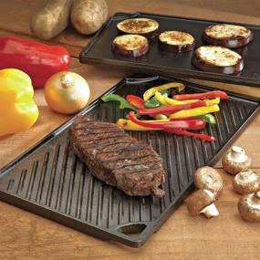 img 1 attached to 🍳 16.75 Inch Lodge Pre-Seasoned Cast Iron Reversible Grill/Griddle in Black