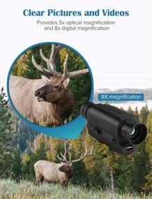 img 3 attached to 🔦 BOBLOV Night Vision Monocular 5x32 with Camera & Camcorder - Full Dark Scope for Hunting, Digital Infrared, 16G Card Included - 150-200Yards Range, Camouflage Design with Extra Filter for Daytime Use (Black)