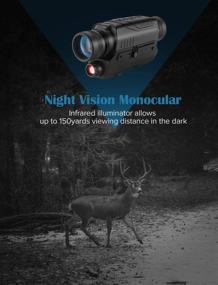 img 2 attached to 🔦 BOBLOV Night Vision Monocular 5x32 with Camera & Camcorder - Full Dark Scope for Hunting, Digital Infrared, 16G Card Included - 150-200Yards Range, Camouflage Design with Extra Filter for Daytime Use (Black)