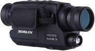 🔦 boblov night vision monocular 5x32 with camera & camcorder - full dark scope for hunting, digital infrared, 16g card included - 150-200yards range, camouflage design with extra filter for daytime use (black) logo