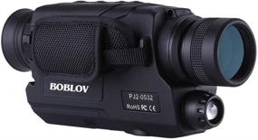 img 4 attached to 🔦 BOBLOV Night Vision Monocular 5x32 with Camera & Camcorder - Full Dark Scope for Hunting, Digital Infrared, 16G Card Included - 150-200Yards Range, Camouflage Design with Extra Filter for Daytime Use (Black)