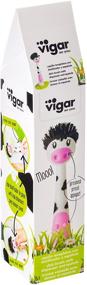 img 1 attached to 🧽 Vigar Mooo 10-Inch Dish Brush with Soap Dispenser and Spatula, Green/Pink/Black/White Options