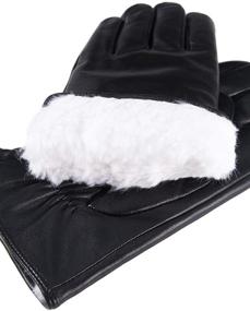 img 1 attached to YISEVEN Touchscreen Sheepskin Leather Motorcycle Men's Accessories in Gloves & Mittens