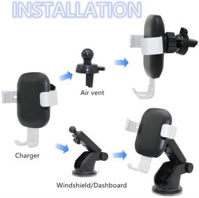 img 3 attached to Wireless Car Charger Mount: QI Fast Charging Auto Clamping Phone Holder for Samsung Galaxy & iPhone Xs Max