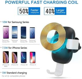 img 1 attached to Wireless Car Charger Mount: QI Fast Charging Auto Clamping Phone Holder for Samsung Galaxy & iPhone Xs Max