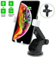 wireless car charger mount: qi fast charging auto clamping phone holder for samsung galaxy & iphone xs max logo