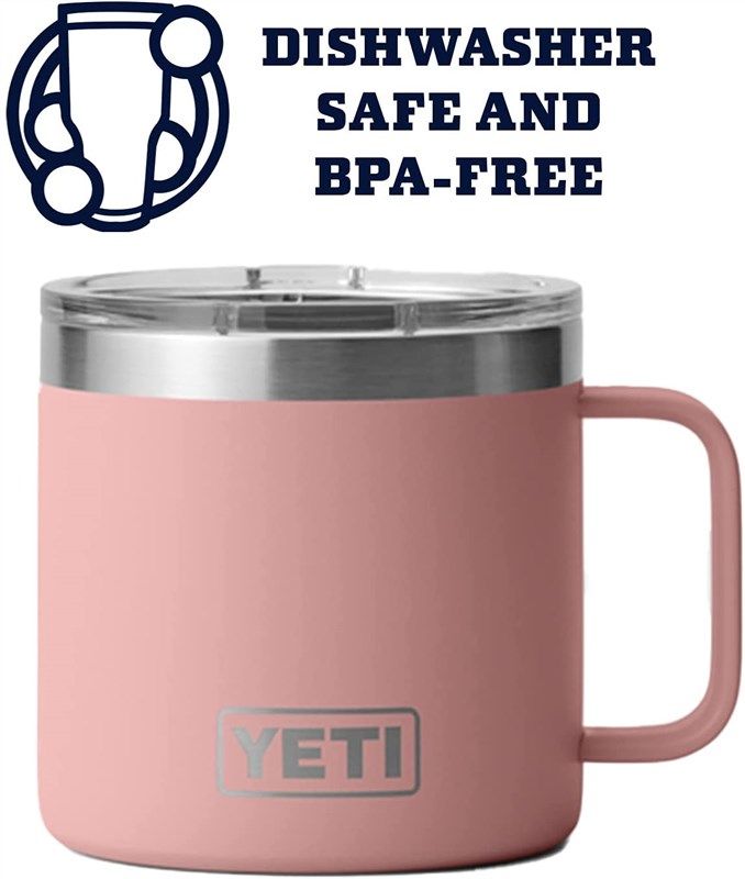 Yeti Rambler Coffee Mug 14oz Solids Collection Pink