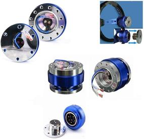 img 1 attached to Blue 6 Hole Steering Wheel Quick Release Hub Adapter Kit - Snap Off Boss Kit
