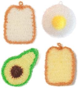 img 4 attached to Dish Scrubber for Dishwashing (4 Pack Set) - Net Cloth Kitchen Scrubber/Sponge/Dishcloths - Korean Style Kitchen Sponge, No Odor - Perfect Avocado Gifts for Moms