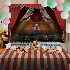 img 1 attached to WILDPARTY 6x5FT Horror Circus Photography Backdrop: Halloween Theme Clown Hallowmas Party Background, Scary Grove Room Decor Banner for Photo Booth Studio, Including Table Cover