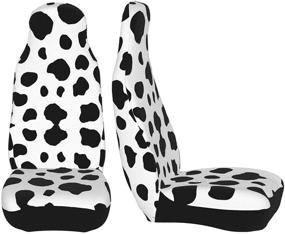 img 1 attached to 🐄 Premium Universal Car Seat Covers: Protect and Style your Vehicle with 2 PCS Vehicle Seat Protectors in Eye-Catching Cow Print - Ideal for Cars, Sedans, SUVs, and Vans