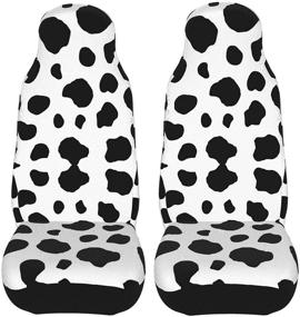 img 3 attached to 🐄 Premium Universal Car Seat Covers: Protect and Style your Vehicle with 2 PCS Vehicle Seat Protectors in Eye-Catching Cow Print - Ideal for Cars, Sedans, SUVs, and Vans