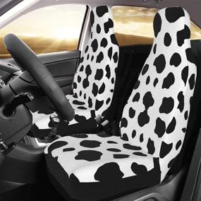 img 2 attached to 🐄 Premium Universal Car Seat Covers: Protect and Style your Vehicle with 2 PCS Vehicle Seat Protectors in Eye-Catching Cow Print - Ideal for Cars, Sedans, SUVs, and Vans