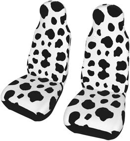 img 4 attached to 🐄 Premium Universal Car Seat Covers: Protect and Style your Vehicle with 2 PCS Vehicle Seat Protectors in Eye-Catching Cow Print - Ideal for Cars, Sedans, SUVs, and Vans