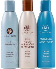 img 4 attached to 🌿 Оживите и питайте волосы с помощью Системы Оvation Hair Legacy Cell Therapy, 6 унций - Шампунь Lux, Волосы и Терапия Кожи Головы Cell Therapy, Увлажняющий Кондиционер.