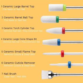 img 3 attached to 💅 Professional 7PCS 3/32" Ceramic Nail Drill Bit Set by Makartt - Remove Gel Polish, Dip Powder Safely - Nail File Drill Bits for Manicure