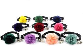 img 3 attached to 🌸 Stylish and Adjustable PETFAVORITES Designer Wedding Flower Suede Leather Pet Bow Tie Collar Necklace for Small Dogs and Cats - Add Charm to Your Pet's Outfit