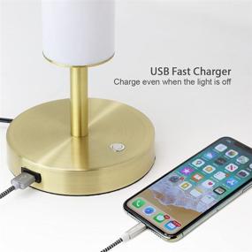 img 1 attached to 💡 O'Bright Dimmable LED Cylinder Table Lamp with USB Charging Port: Perfect Modern Addition for Living Room, Bedroom, Home Office