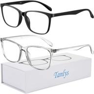 👓 tanlys 2 pack blue light blocking glasses: relieve computer eye strain and dry/sore eyes logo