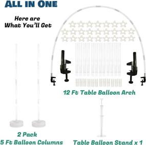 img 3 attached to 🎈 Ultimate 2 Sets Balloon Column Stand Kits: Base and Pole, 4ft Height, 2lb Water Fillable Base for Unforgettable Birthday Party, Wedding Event