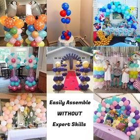 img 1 attached to 🎈 Ultimate 2 Sets Balloon Column Stand Kits: Base and Pole, 4ft Height, 2lb Water Fillable Base for Unforgettable Birthday Party, Wedding Event