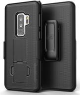 📱 samsung galaxy s9 plus case with belt clip - encased (duraclip) slim fit holster shell combo w/ rubberized grip (s9+ 2018 release) smooth black - ultimate protection and easy access logo