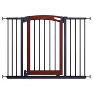 🚪 essex craft safety baby gate - solid wood cherry stain arched doorway, charcoal gray metal frame - 30" height, fits openings 28-42" - ideal baby and pet gate for doorways, stairways, and more logo