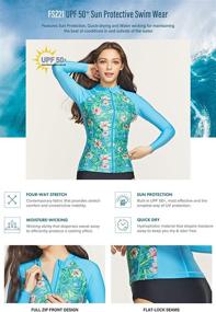 img 2 attached to 🏊 High-Performance TSLA Women's Zipper Rash Guard: UPF 50+ Sun Protection Swimsuit for Water Sports