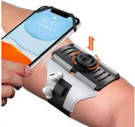 🏃 vup upgraded running armband with detachable airpods/airpods pro holder, 360° rotation and all-screen friendly design - compatible with iphone, samsung, and 4-6.7 inch smartphones - ideal for running, biking, and more! (silver) logo