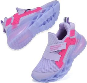 img 4 attached to 👟 Athletic Girls' Shoes: Breathable, Comfortable, Non-slip Running Footwear