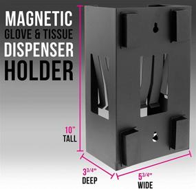 img 3 attached to 🧤 TCP Global Magnetic Glove and Tissue Dispenser Holder - Ideal for Mounting onto Tool Boxes, Garages, Workshops, and Kitchens - Holds Boxes of Gloves, Towels, Wipes, and Tissues