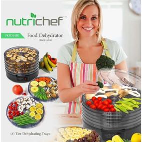 img 1 attached to 🍏 NutriChef Electric Countertop Food Dehydrator Machine: Professional Multi-Tier Food Preserver with 5 Stackable Trays, Beef Jerky Maker, Fruit and Vegetable Dryer - Max Temp 180°F