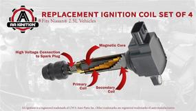 img 1 attached to 🔥 Набор катушек зажигания 4 шт. - Совместим с автомобилями Nissan - Подходит для Altima 2.5L 2002-2006, Sentra 2002-2006 - Заменяет заводские номера деталей: 224488H300, 224488H315, 22448-8H310, 22448-8H311