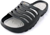 black vertico slide sandal for showers logo