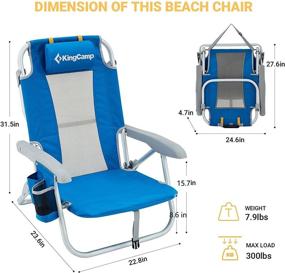 img 2 attached to 🪑 KingCamp Low Sling Beach Chair with Mesh Back - Ideal for Camping, Concerts, and Lawns (Low and High Versions)