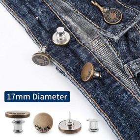 img 2 attached to 🔒 Kaqulec Jean Button Pins: No Sew, No Tools Pant Button Tightener | Reusable & Adjustable Metal Button Replacer - 4pcs