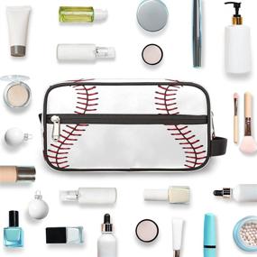 img 1 attached to 🧳 Versatile Travel Toiletry Bag: Sport Baseball-inspired Dopp Kit for Men and Women - Organize Cosmetics, Grooming Essentials, and More!